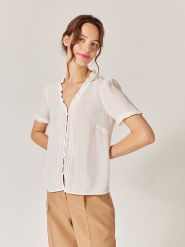 NAF NAF Blouse 'Hinar' in Beige: voorkant