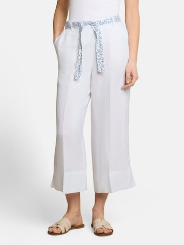 TOM TAILOR Wide leg Trousers with creases in White: front