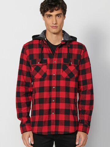 KOROSHI Regular fit Button Up Shirt in Red: front