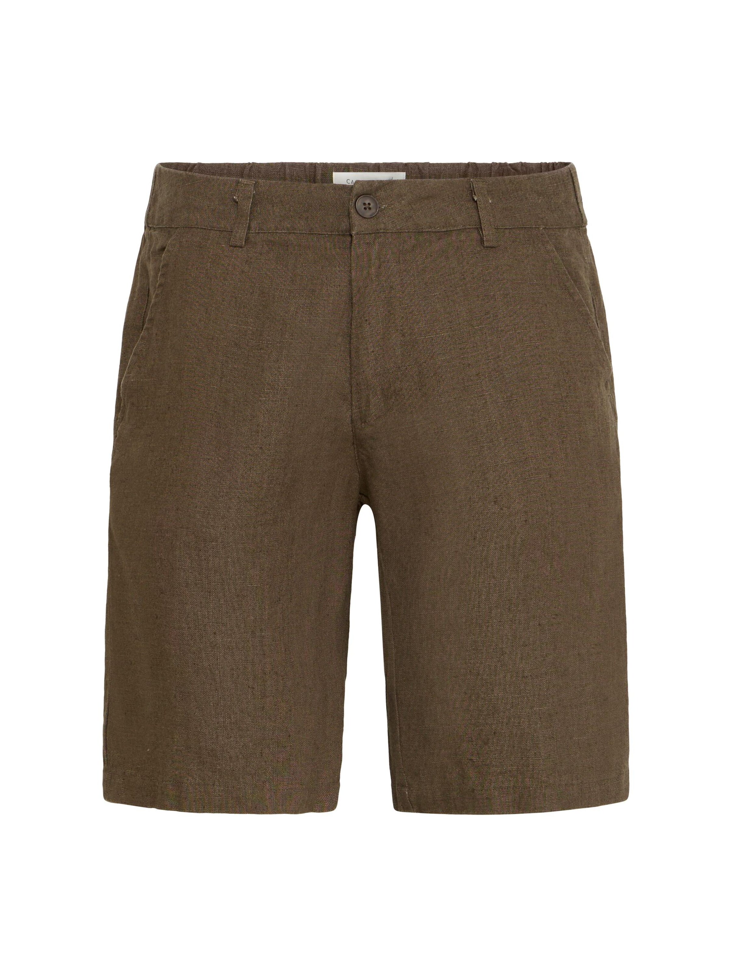 Casual Friday Leinenhose ' CFPandrup ' in Braun: Vorderseite