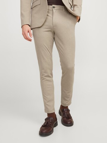 Coupe slim Pantalon 'MARCO' JACK & JONES en beige : devant