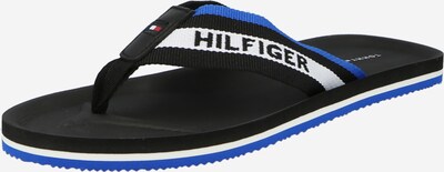 TOMMY HILFIGER Tongs en bleu / noir / blanc, Vue avec produit