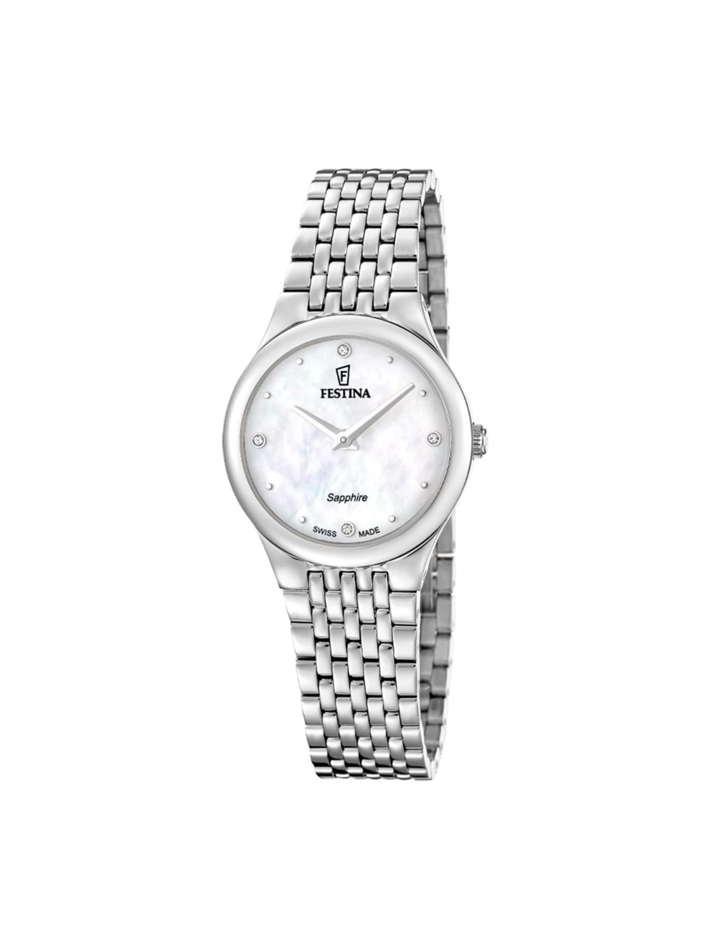 Montre à affichage analogique FESTINA en argent : devant