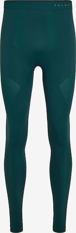 FALKE Skinny Workout Pants in Green: front
