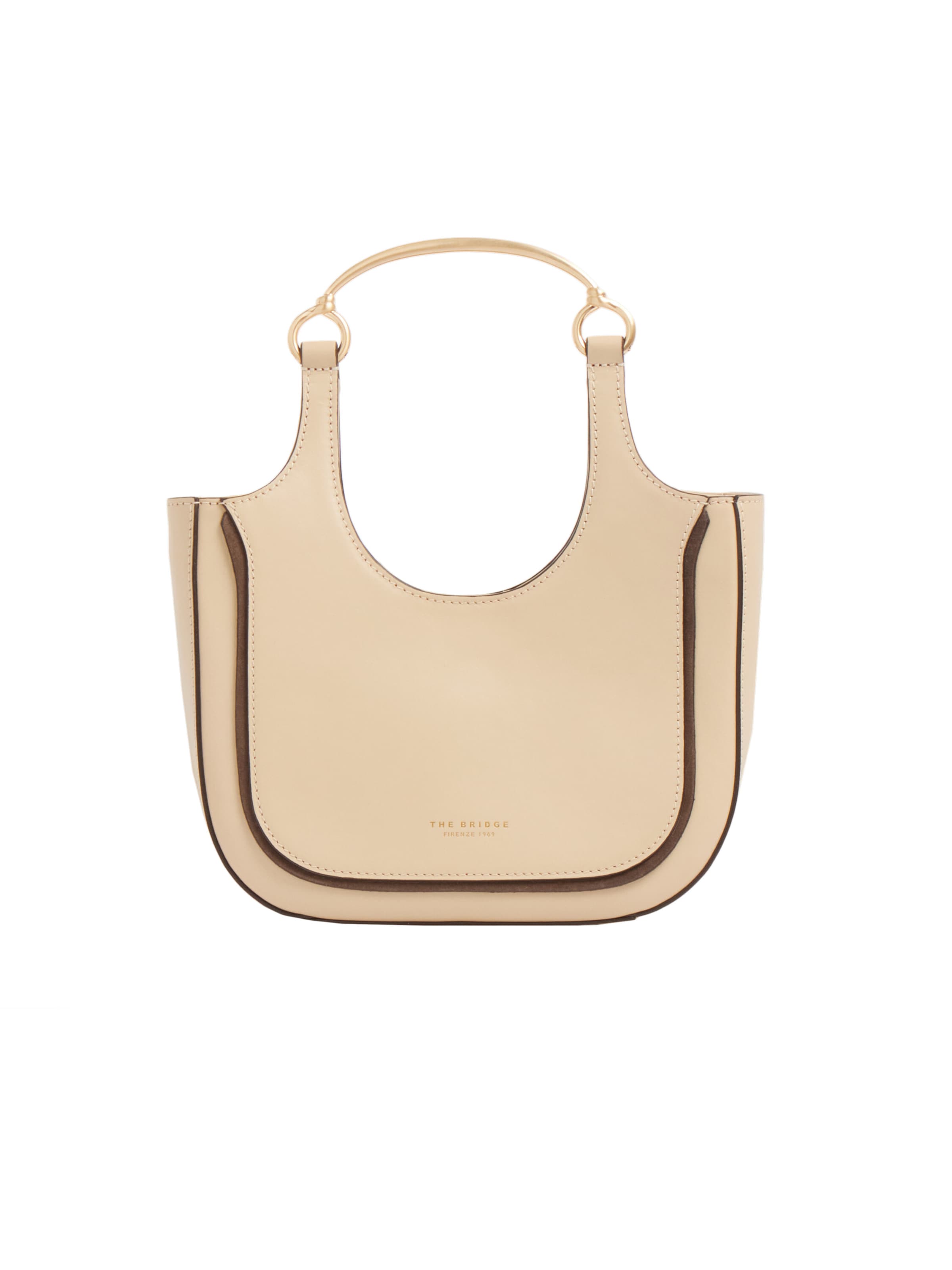 The Bridge Shoulder Bag in Beige: front