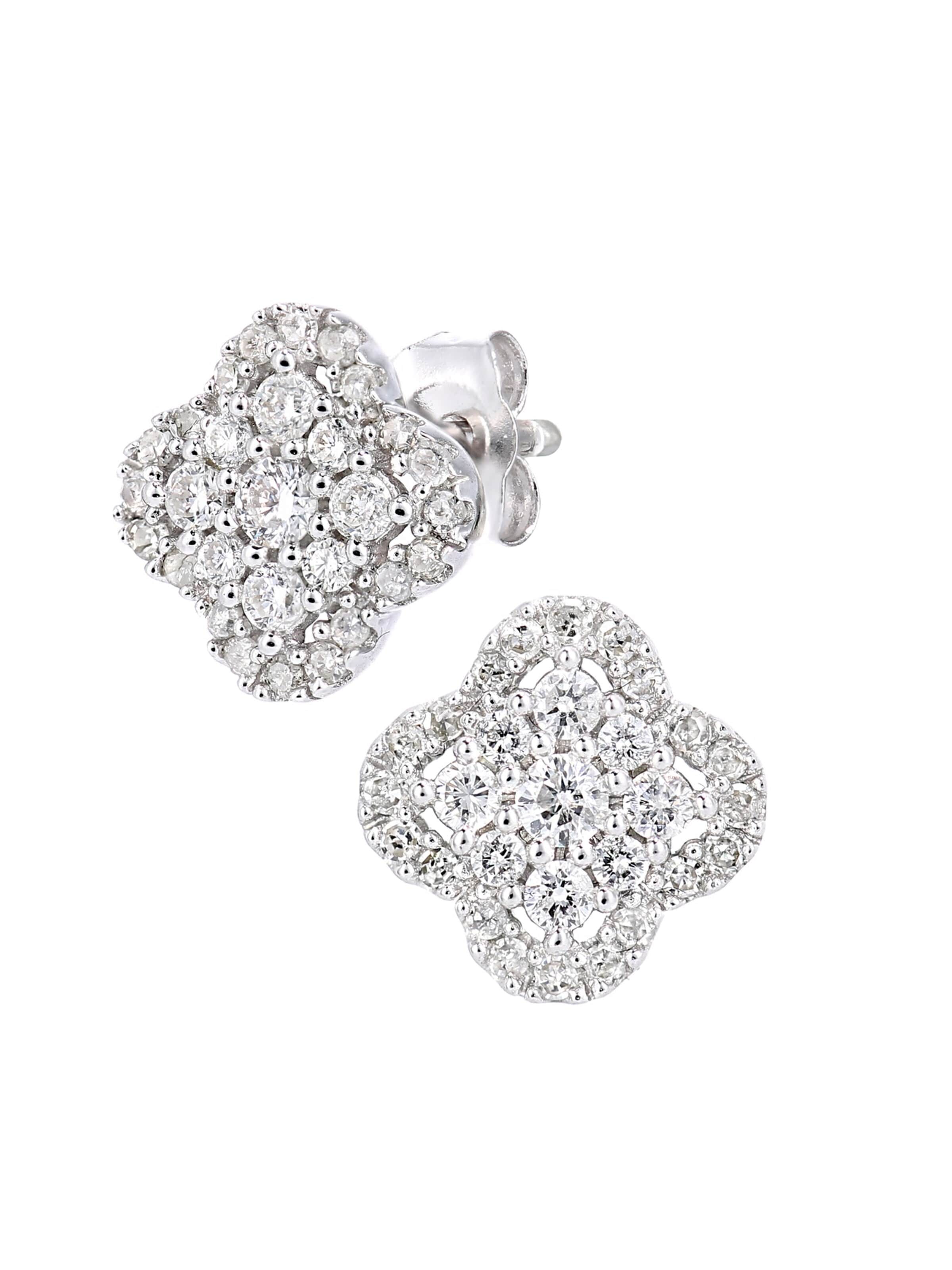 Orecchini 'Ohrringe aus 375 Weißgold mit Diamant' di DIAMANT LETERNEL in argento: frontale