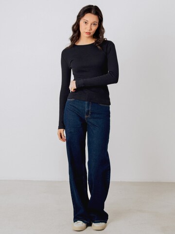 Honest Basics Shirt 'Long Rib'‌‌‌‌‌ in Schwarz