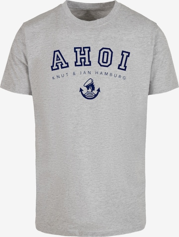 F4NT4STIC Shirt 'Ahoi Knut & Jan Hamburg' in Grijs: voorkant