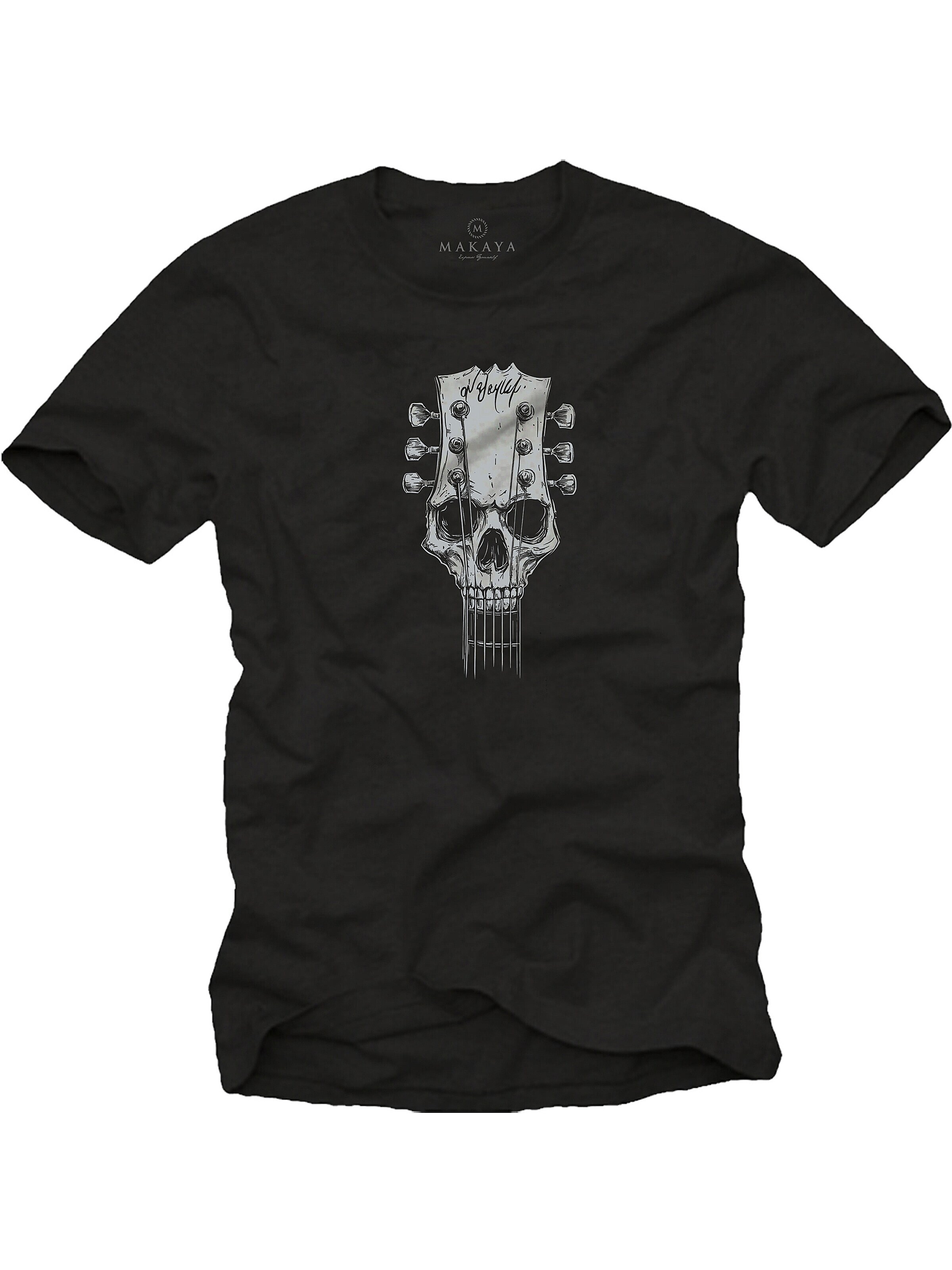 MAKAYA Shirt 'Gitarrenkopf' in Black: front