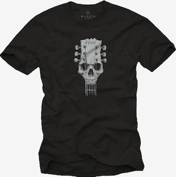 MAKAYA Shirt 'Gitarrenkopf' in Black: front