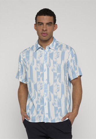 INDICODE JEANS - Regular Fit Camisa 'Blocks' em azul: frente