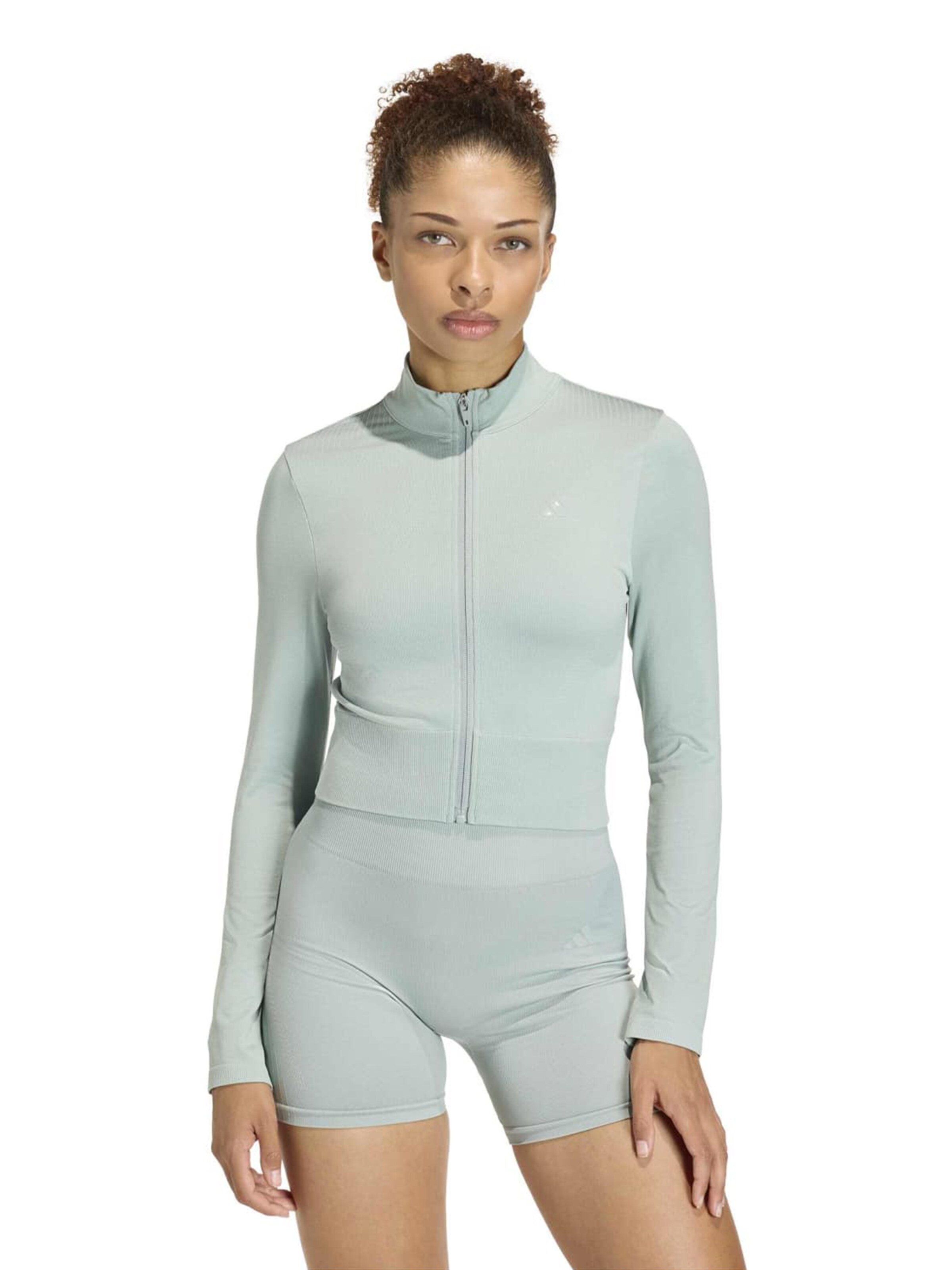 ADIDAS PERFORMANCE Athletic Cardigan 'Essentials' in Green: front