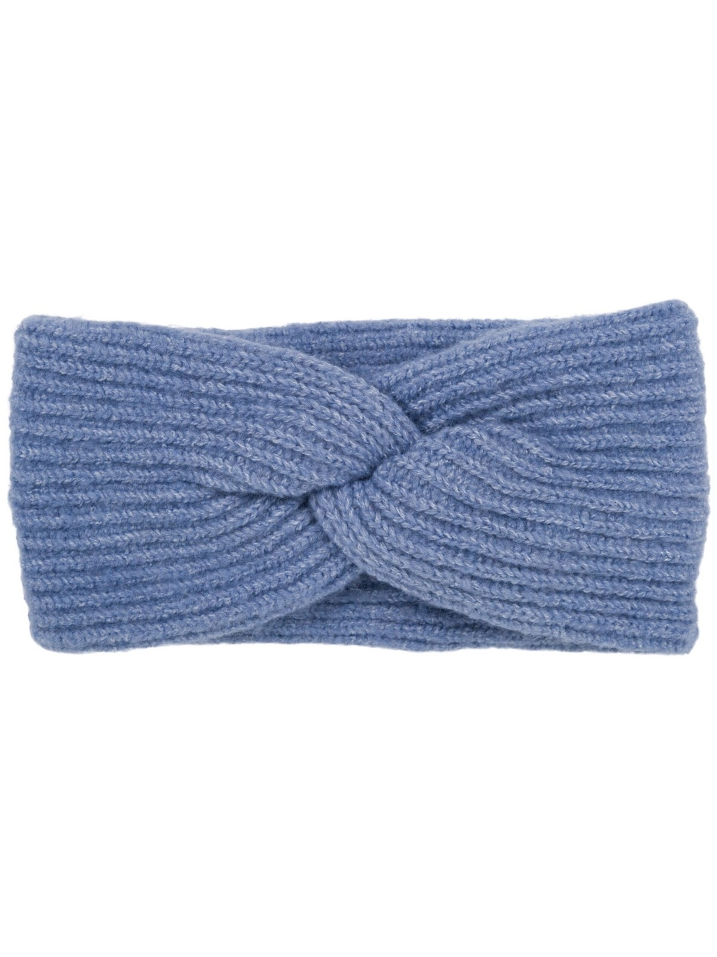 styleBREAKER Headband 'Strick Stirnband Rippenmuster Twist Knoten' in Blue: front