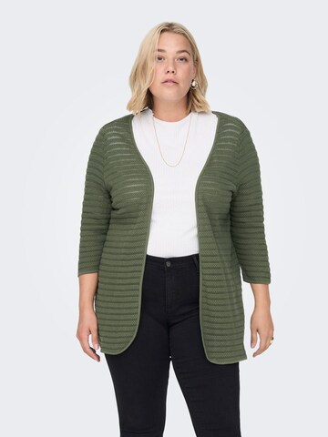ONLY Carmakoma Knit Cardigan in Green: front