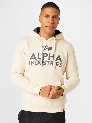 ALPHA INDUSTRIES Sweatshirt in Wit: voorkant