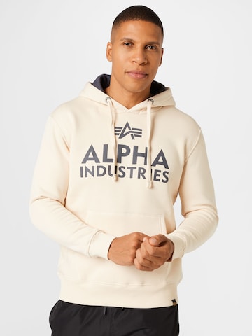 Felpa di ALPHA INDUSTRIES in bianco: frontale