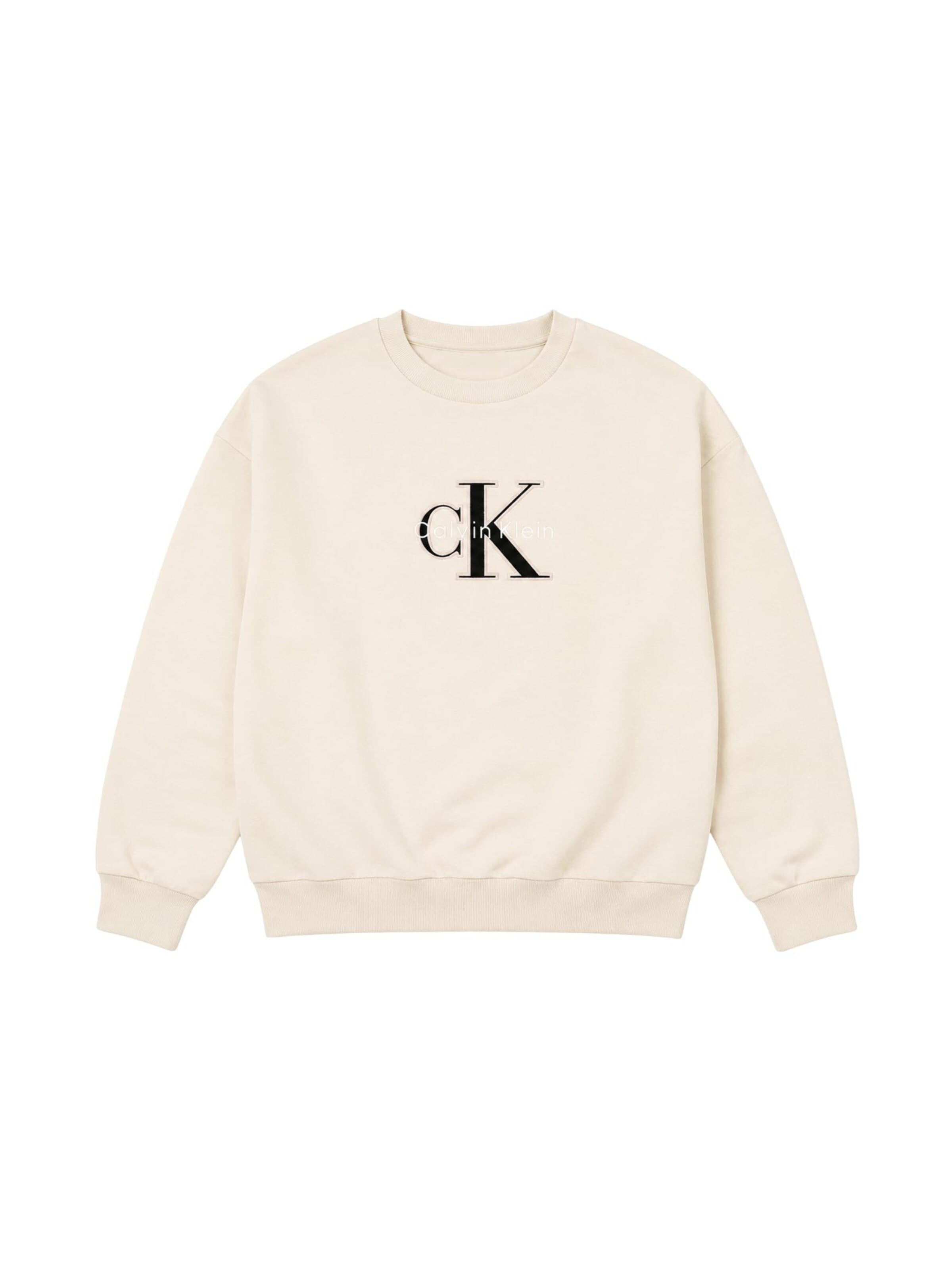 Sweat-shirt Calvin Klein Kids en blanc : devant