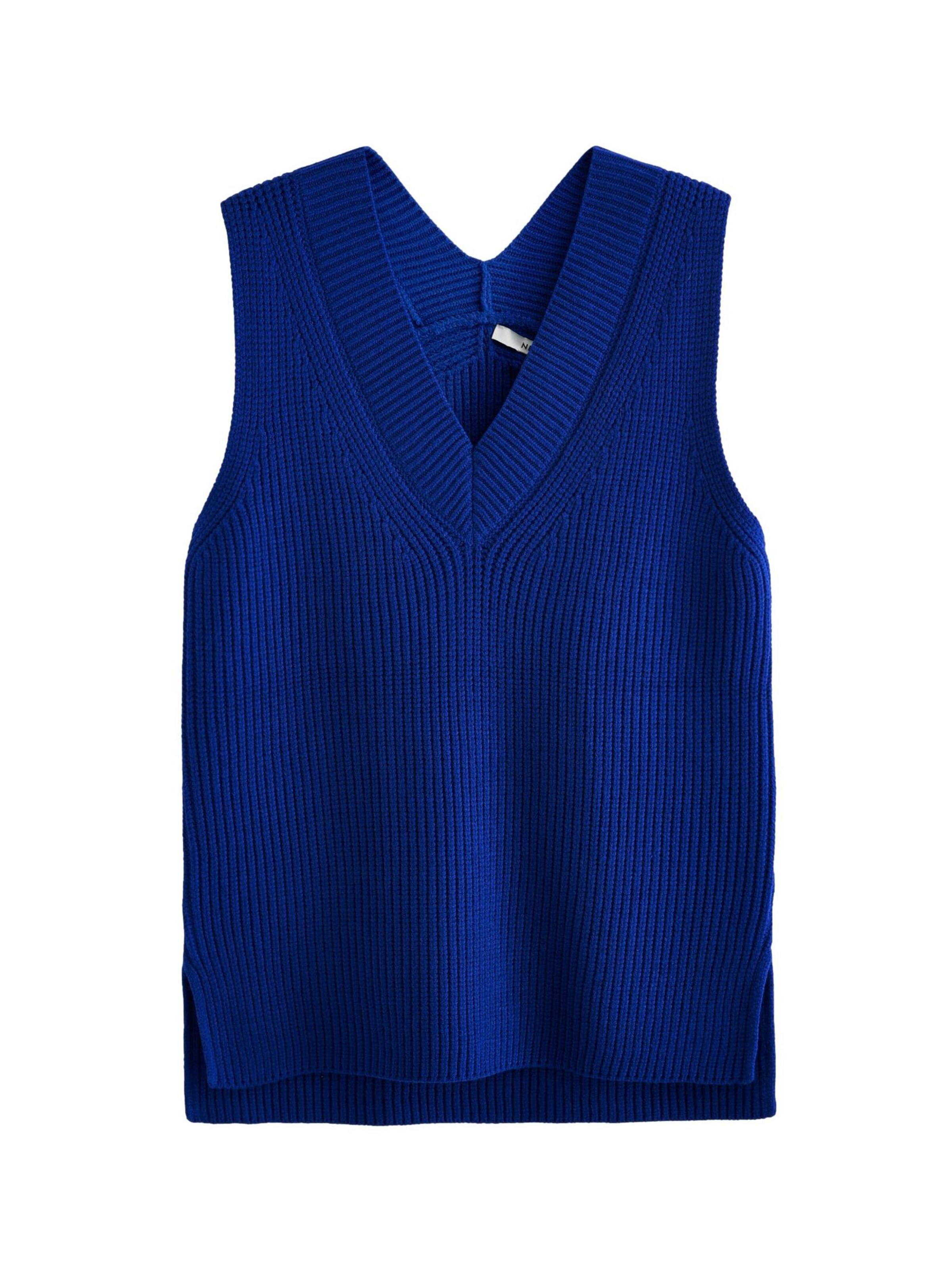 Next Broderad topp i blå: framsida