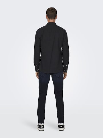 Only & Sons Slim fit Skjorta 'Gudmund' i svart