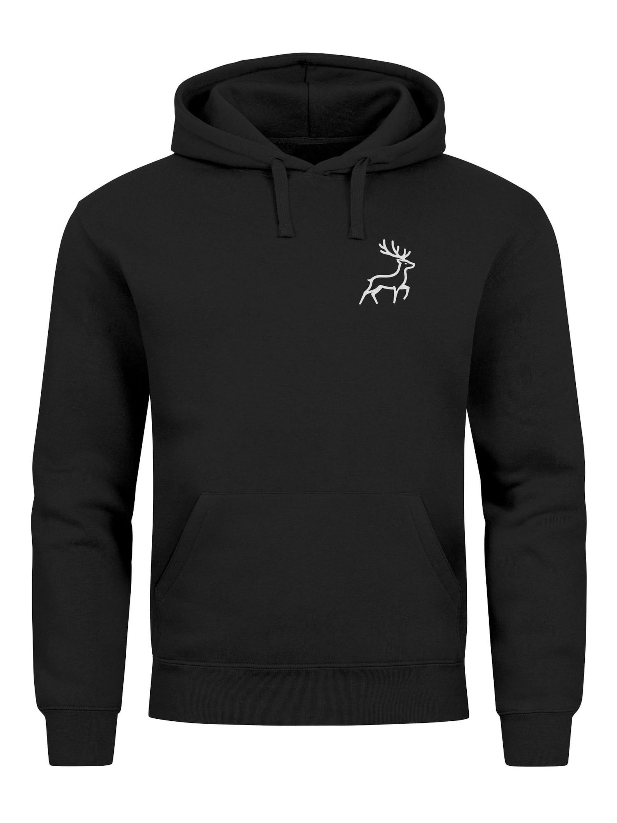 Neverless Sweatshirt 'Hirsch' in Black: front
