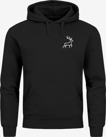 Neverless Sweatshirt 'Hirsch' in Black: front