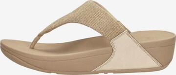 Pantoufle 'Lulu Shimmerlux Toe - Post Sandals' FitFlop en beige : devant
