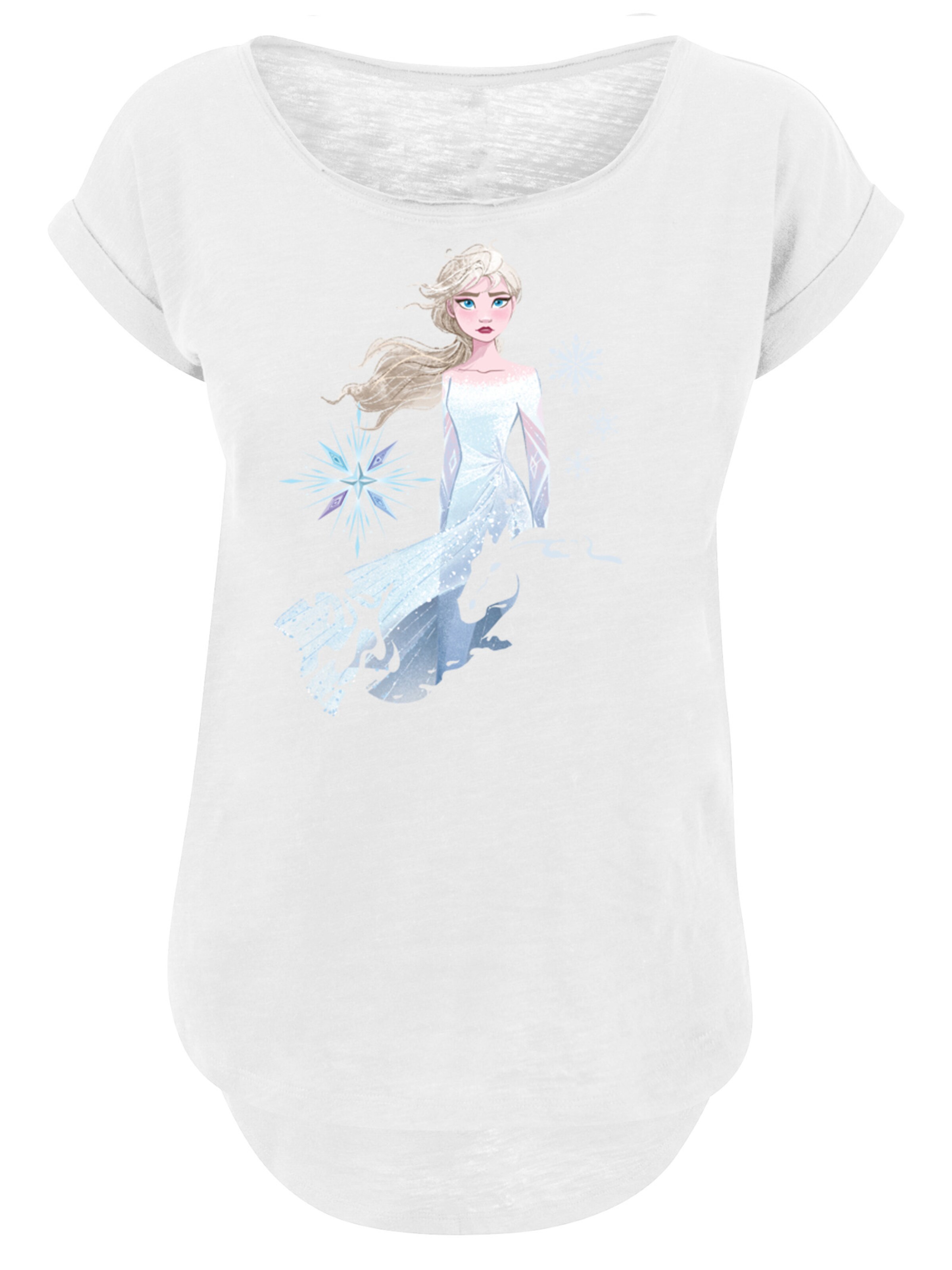 F4NT4STIC T-Shirt 'Disney Frozen 2 Elsa Nokk Wassergeist Pferd' in Weiß: Vorderseite