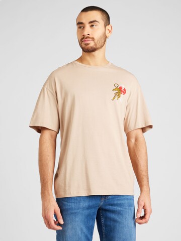 JACK & JONES T-Shirt 'BRADLEY NAGASAKI' in Beige