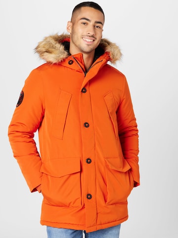 Superdry Winterparka 'Everest' in Oranje: voorkant