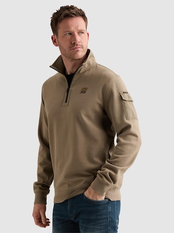 Sweat-shirt 'Sweatshirt with half-zip and badge' PME Legend en vert
