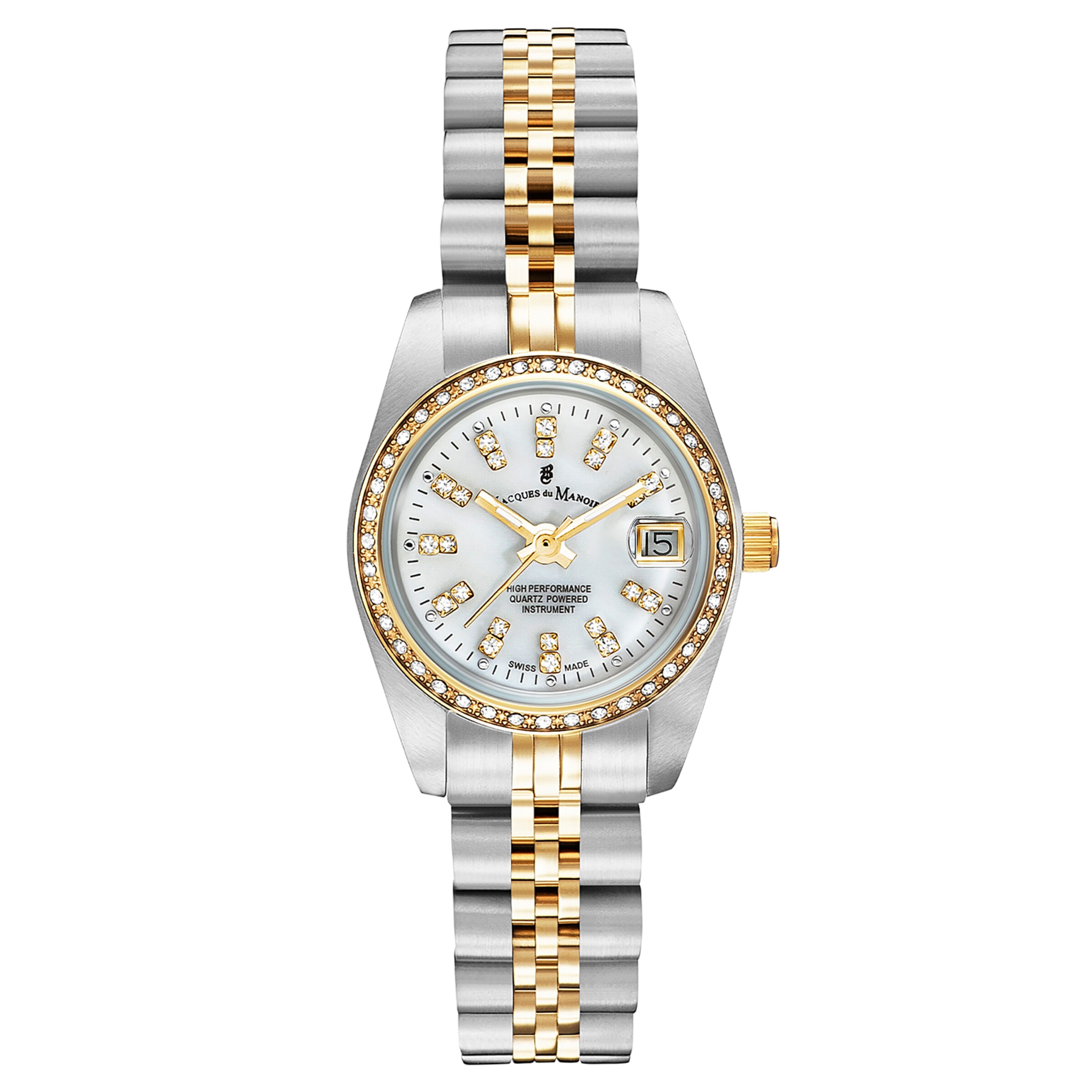 Montre à affichage analogique Jacques du Manoir en argent : devant