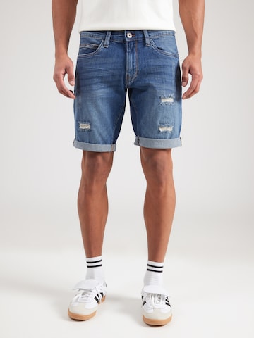 INDICODE JEANS Szabványos Farmer 'Kaden Holes' - kék: elől