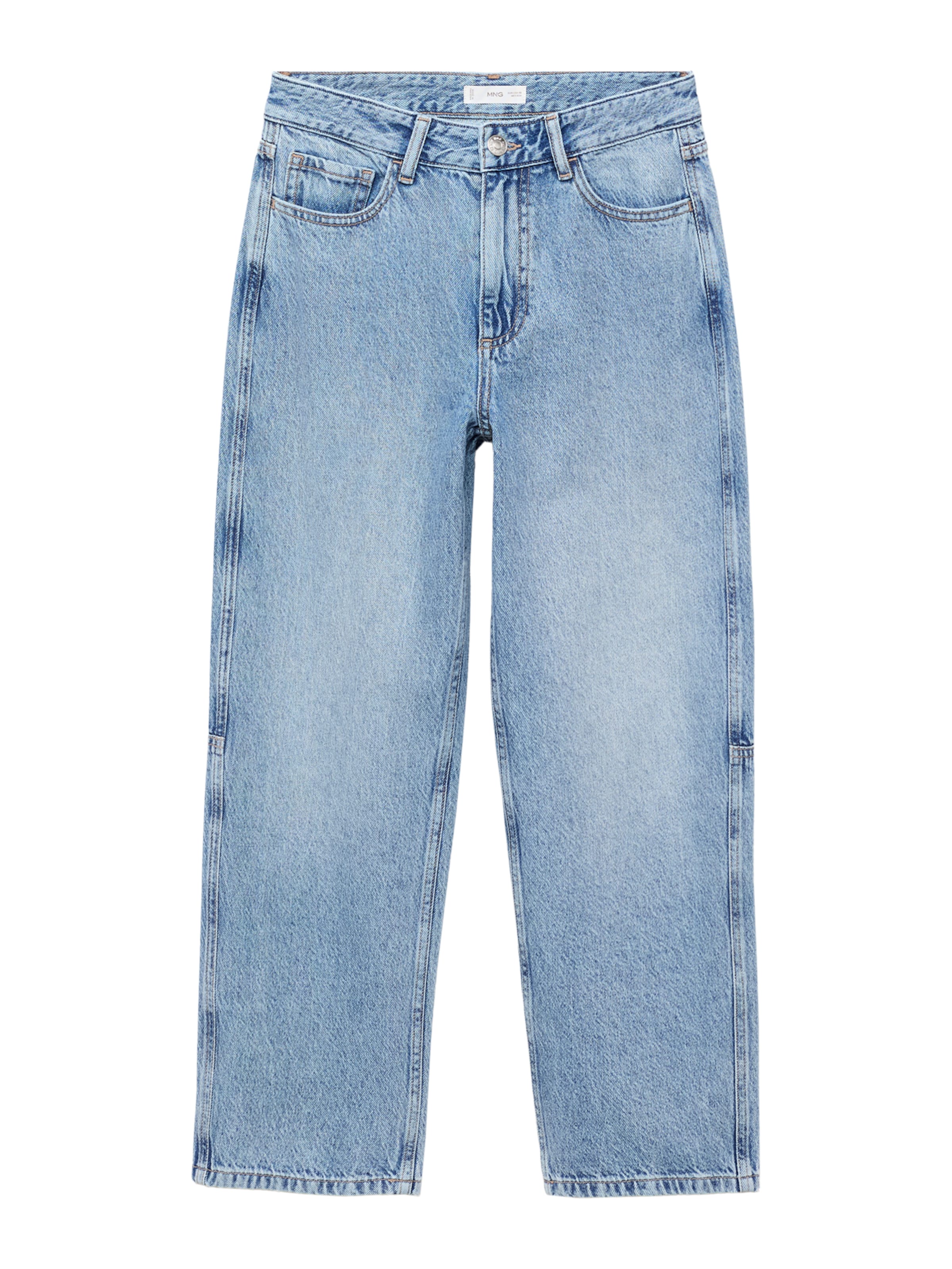 Tapered Jeans de la MANGO TEEN pe albastru: față