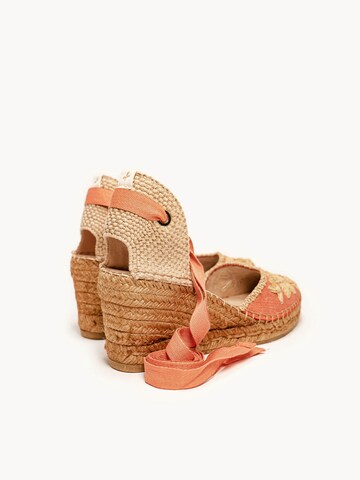 Alhamas Sandal 'Alpargata Cuña 7 cm' in Orange