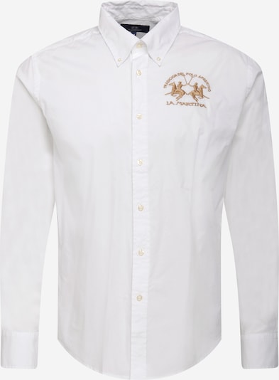 La Martina Button Up Shirt in Gold / White, Item view