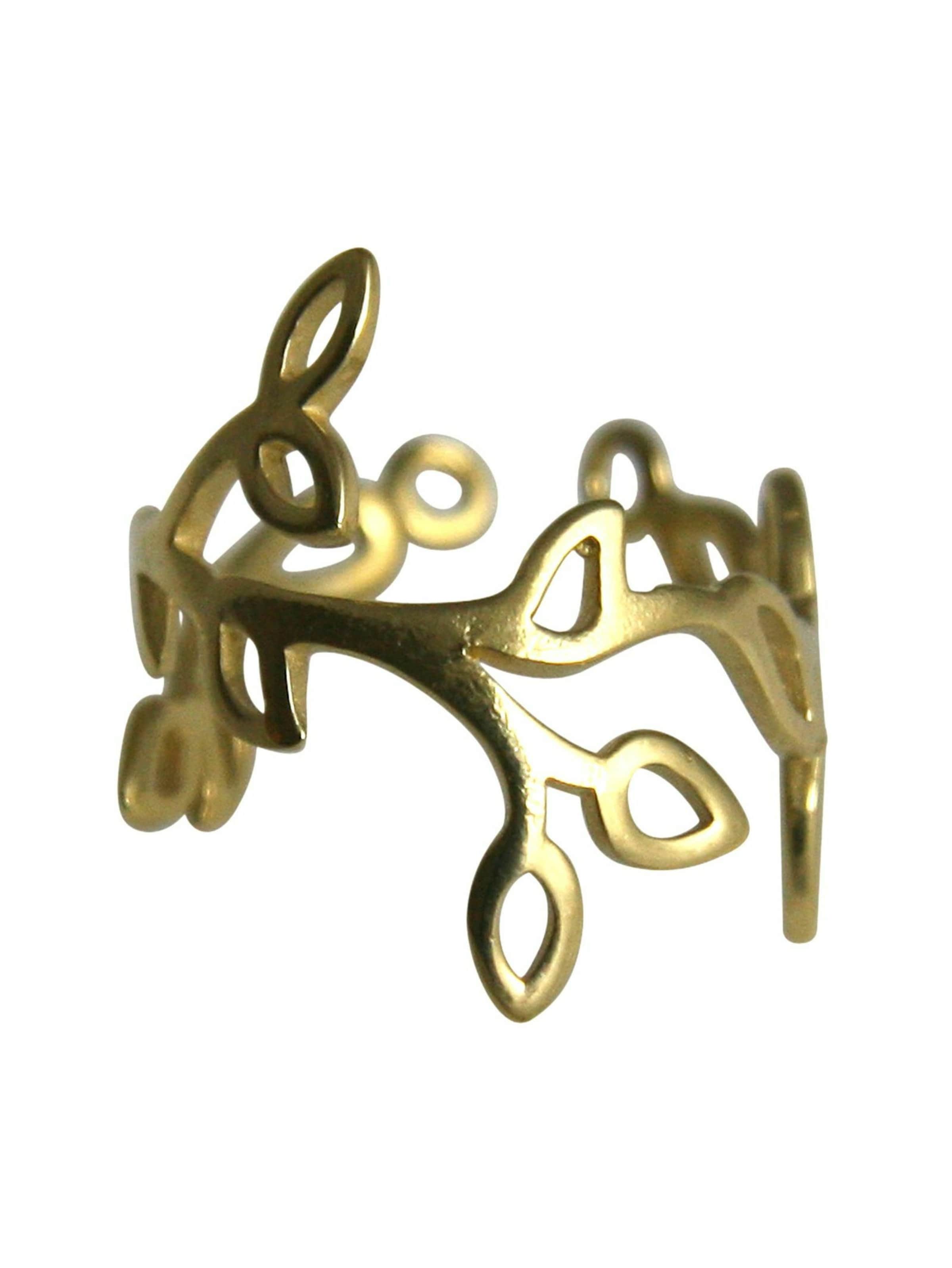 Gemshine Ring 'Lotusblumen' in Gold: Vorderseite