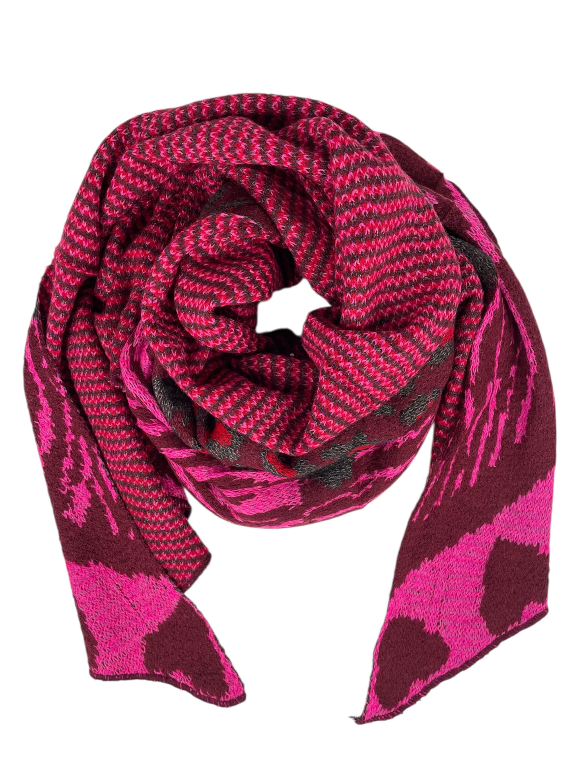 Écharpe 'Leopard' Kumixi en rouge : devant