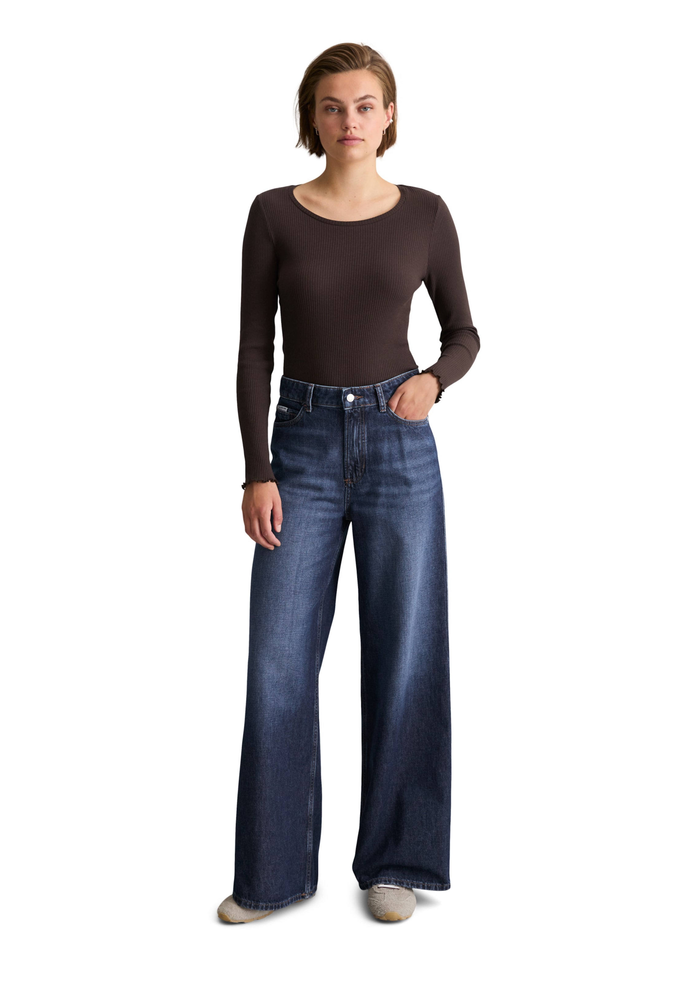 Marc O'Polo DENIM Wide leg Jeans 'Anjo' in Blauw