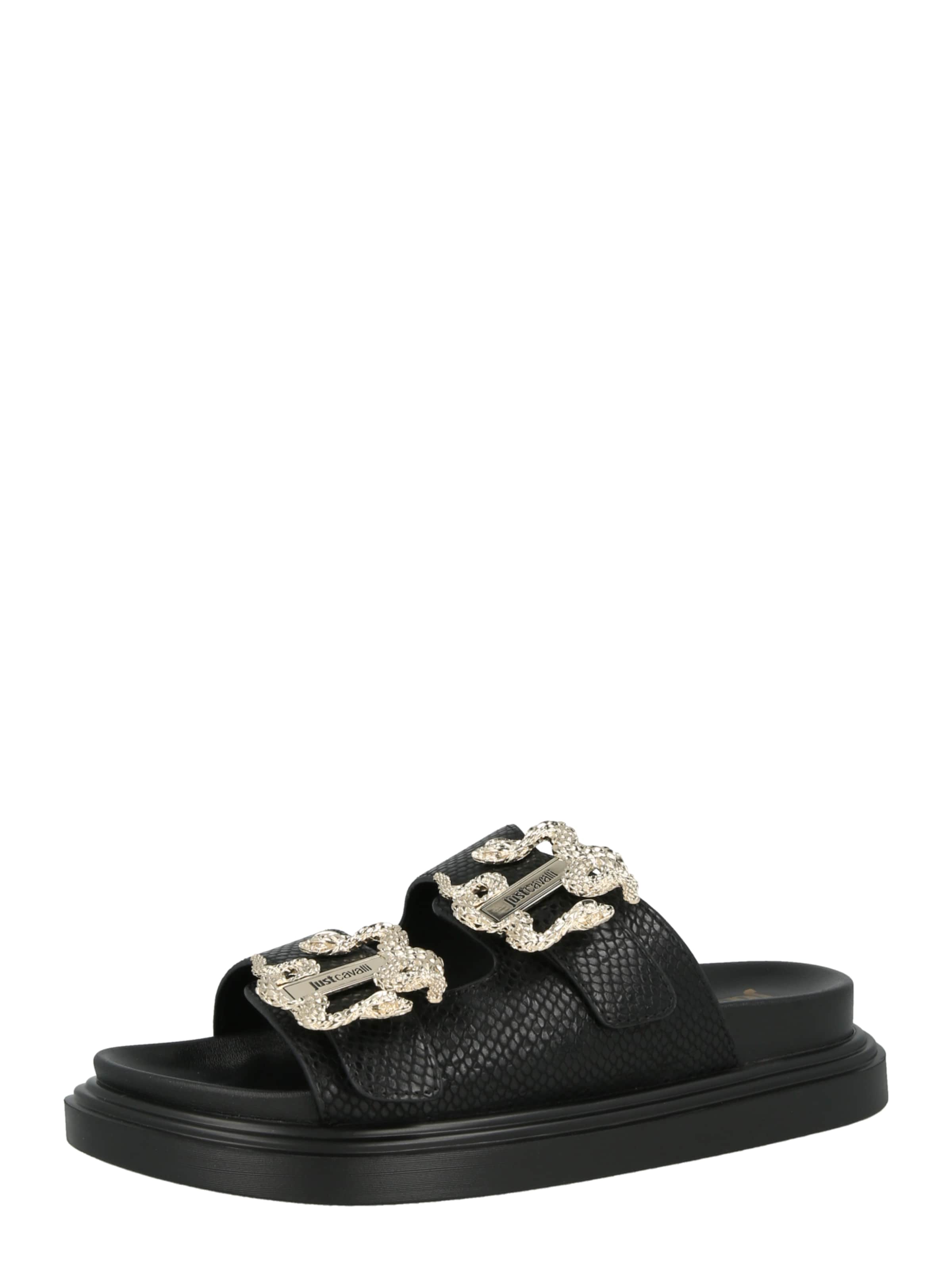 Just Cavalli Klapki 'FONDO JORDIE' w kolorze czarny: przód
