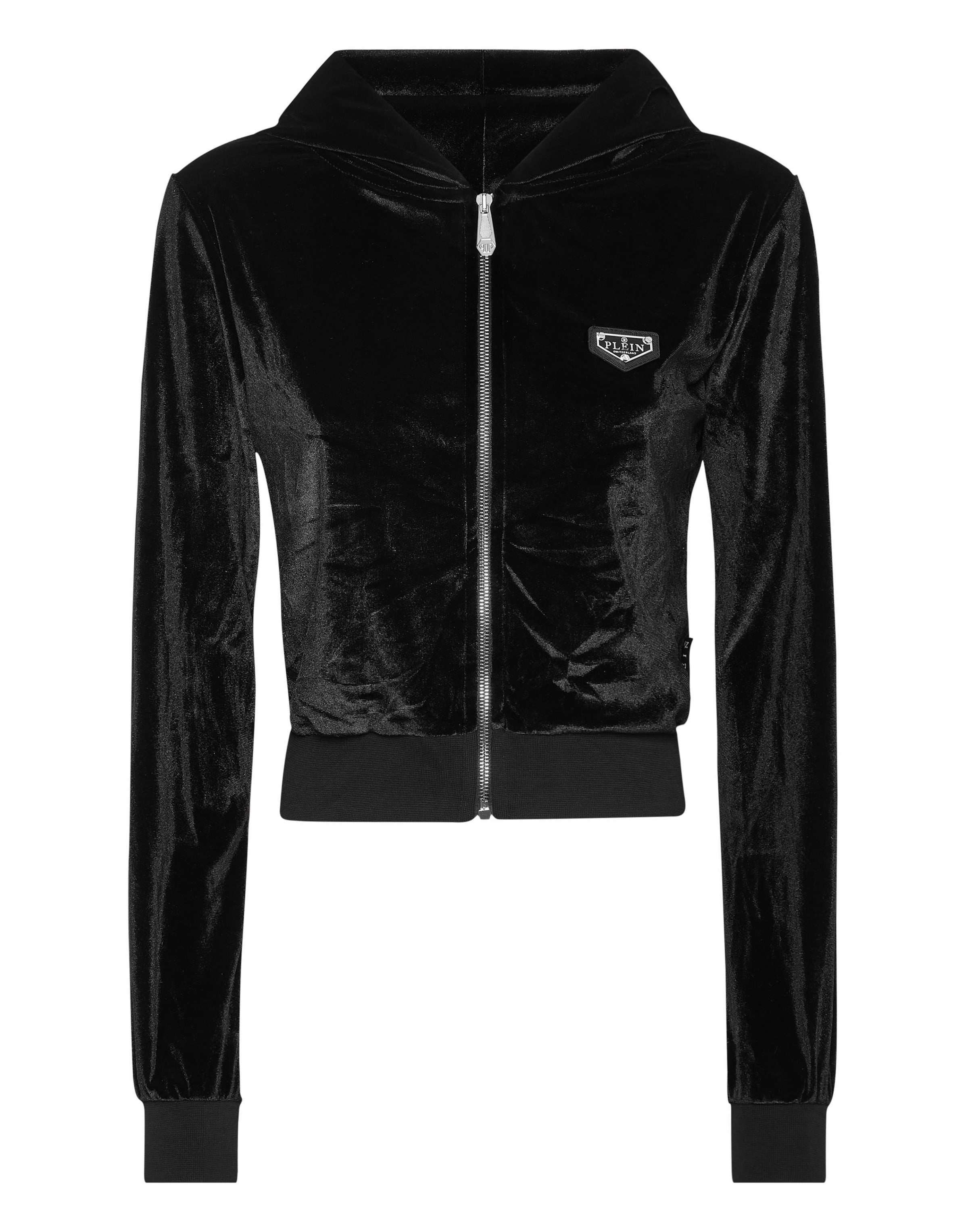 Philipp Plein Knit Cardigan in Black: front