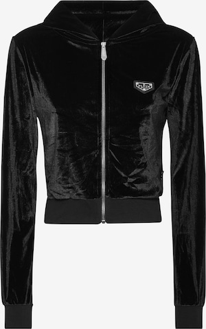 Philipp Plein Knit Cardigan in Black: front