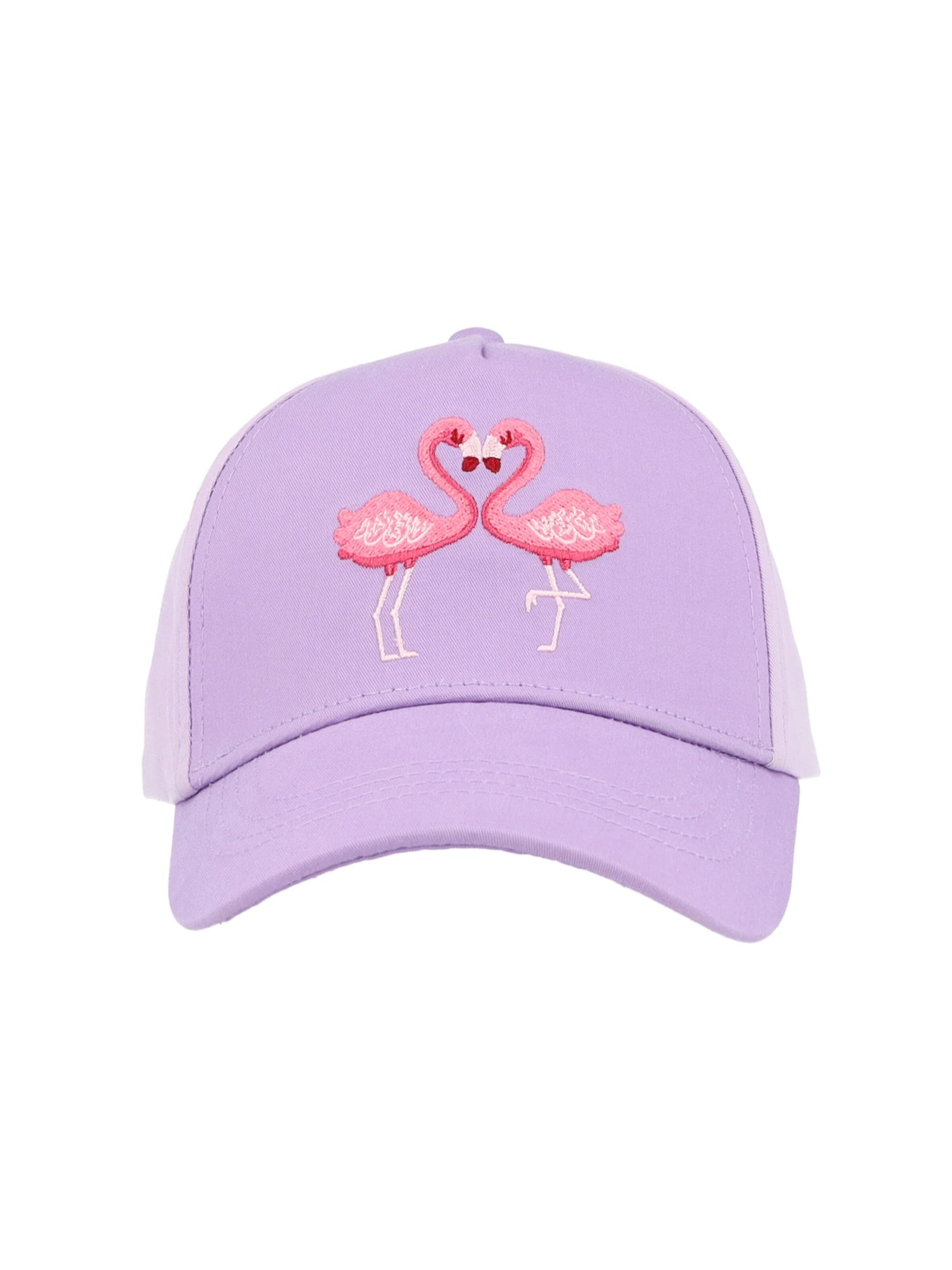 MAXIMO Hut 'KIDS GIRL-Cap, Flamingo Stickerei, Klettverschluß'‌‌‌‌‌‌‌‌‌‌ in Lila: Vorderseite
