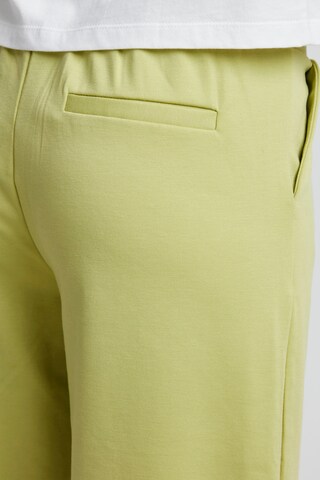 ICHI Wide leg Pleat-Front Pants 'KATE' in Yellow