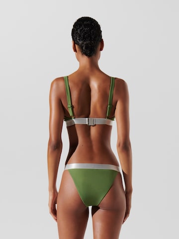 zaļš Karl Lagerfeld Trijstūra formas Bikini augšdaļa