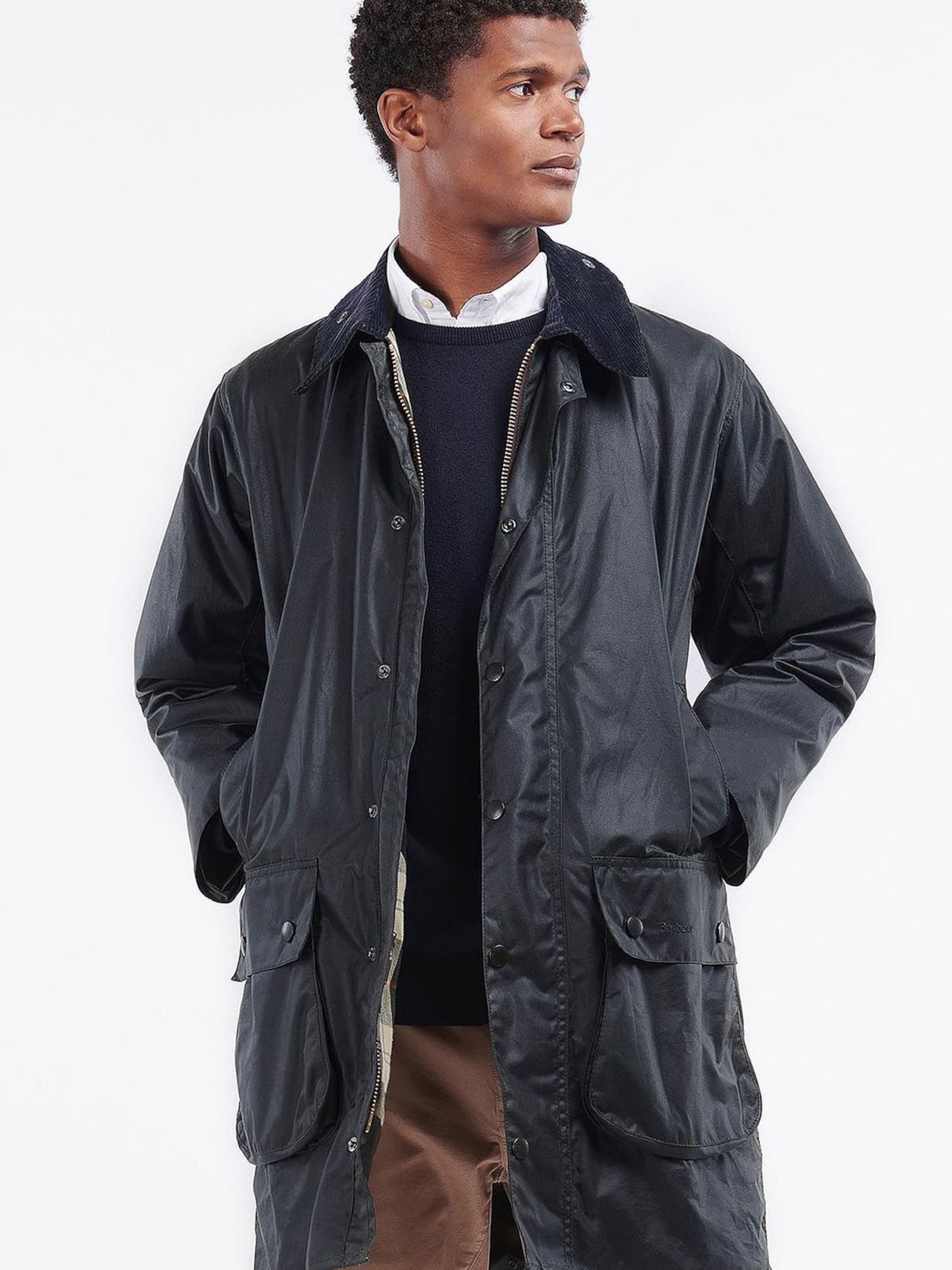 Barbour Winterjas 'Border' in Blauw: voorkant