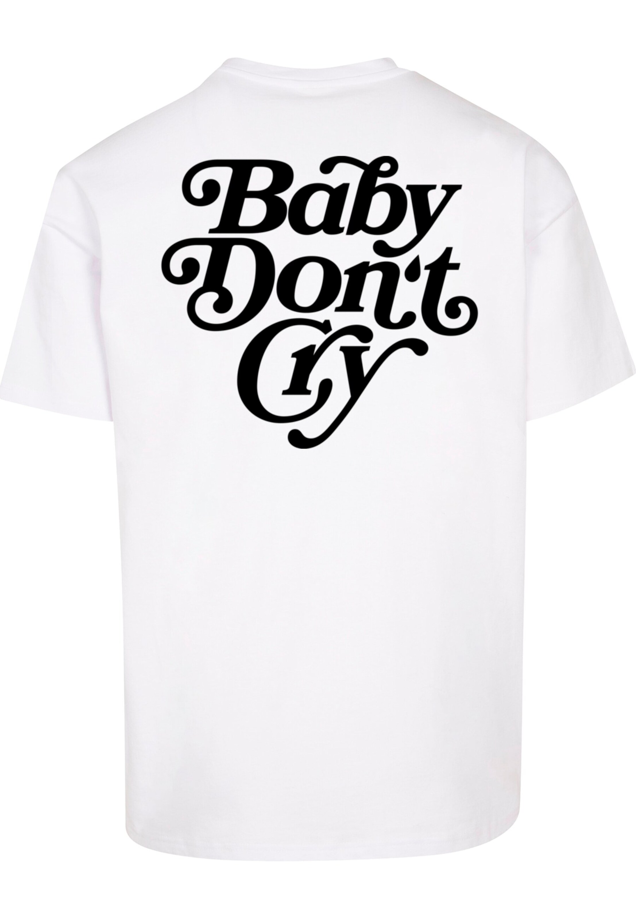 MT Upscale Tričko 'Baby Don´t Cry' – bílá
