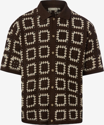 Coupe regular Chemise 'Fabian' Redefined Rebel en marron : devant