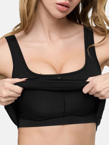 cfab - Top 'Cotton Tank with Built-In Wireless Bra' en negro