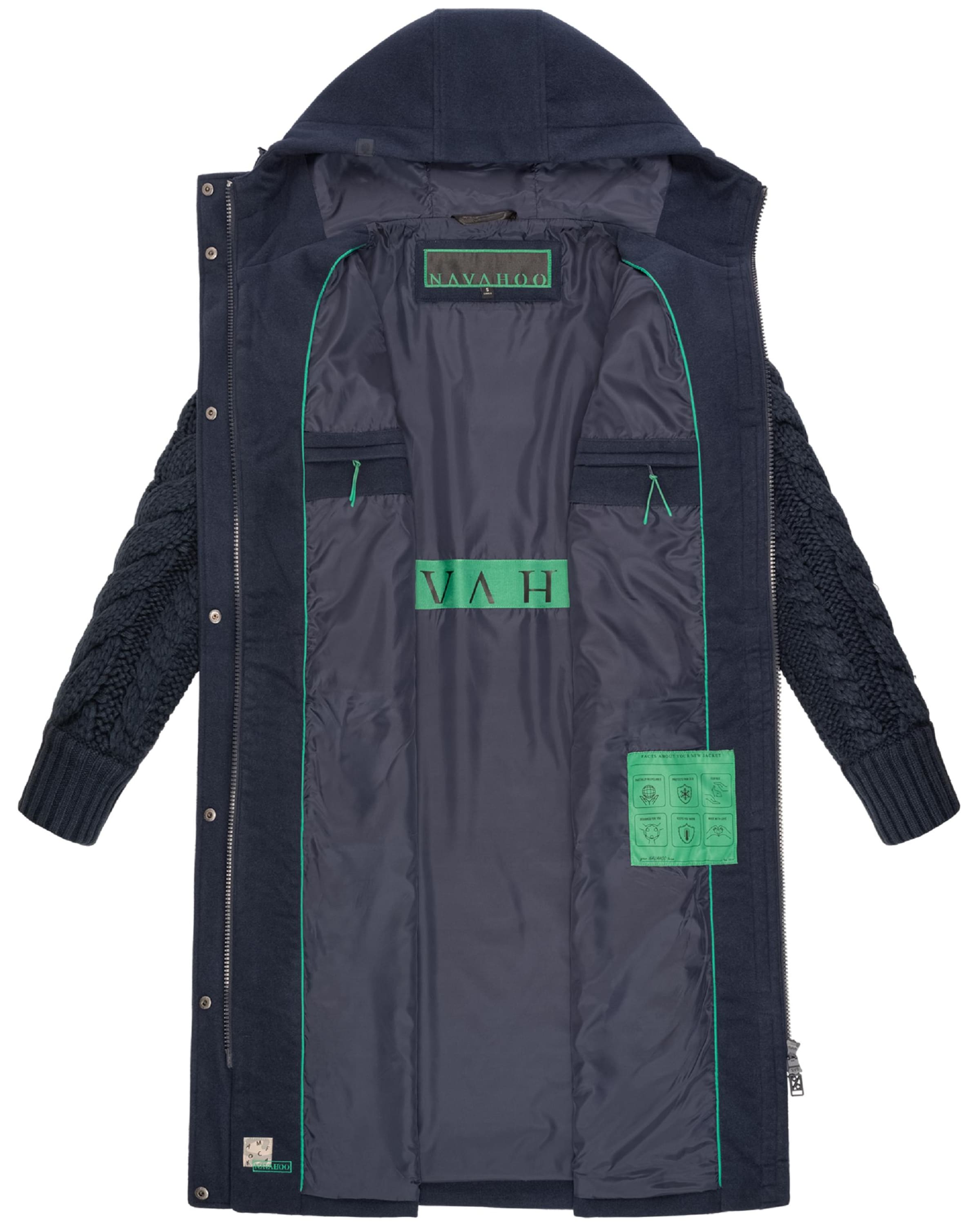 NAVAHOO - Sobretudo meia-estação 'Babe 14' em azul