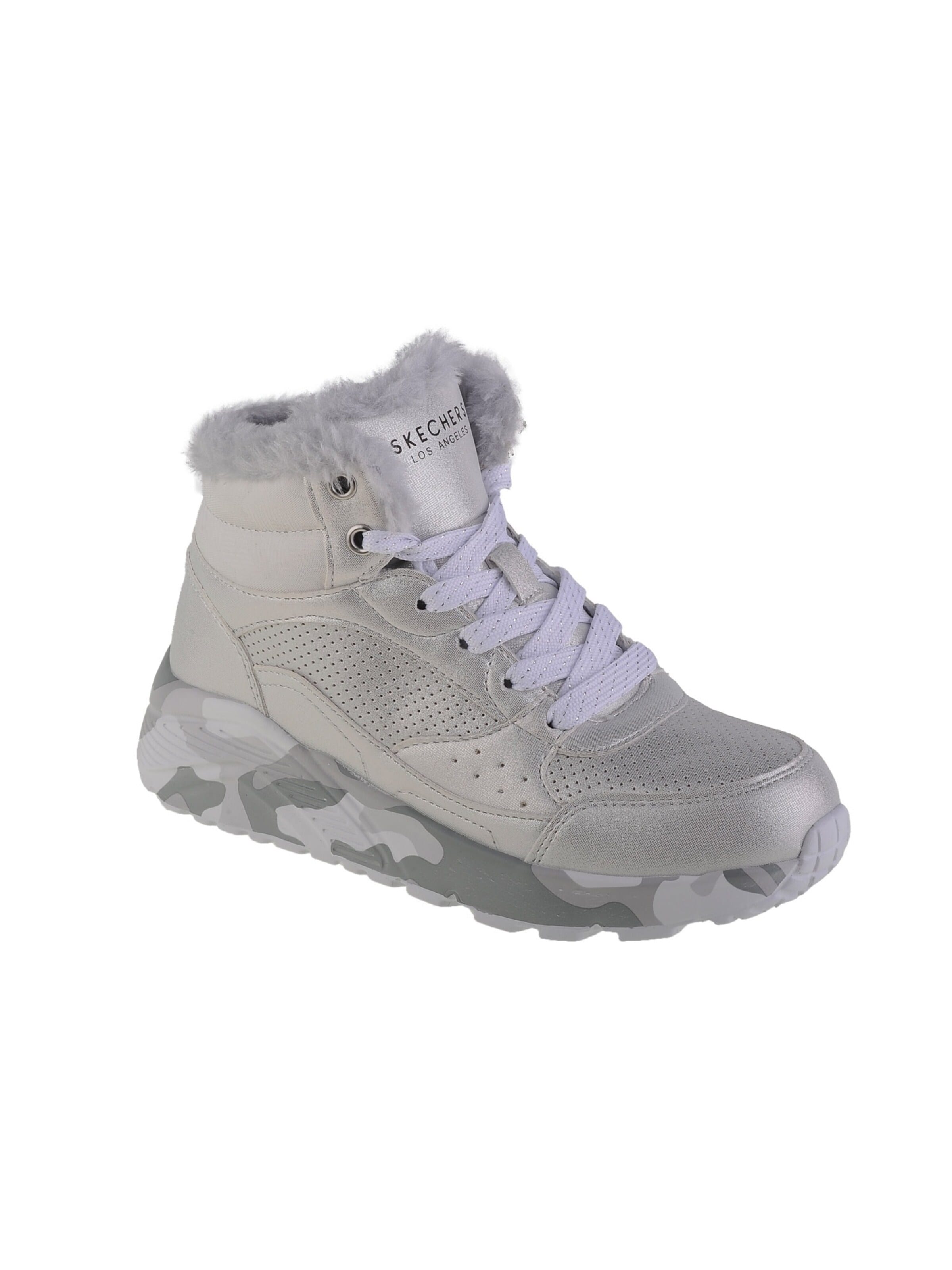 SKECHERS Sneaker 'Uno Lite - Camo Dazzle'‌‌‌‌‌‌‌‌ in Silber: Vorderseite